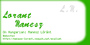 lorant manesz business card
